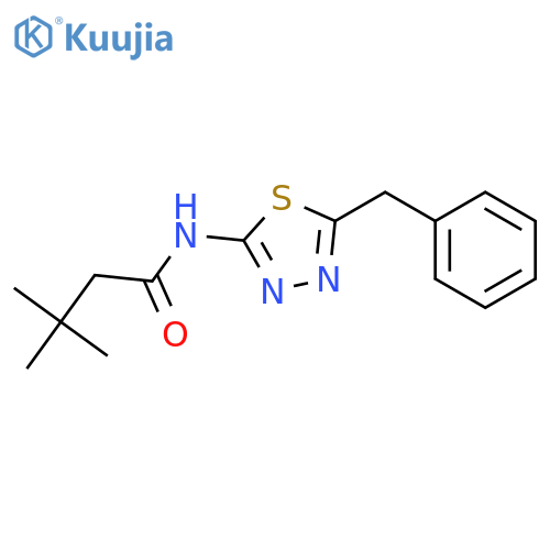 N-(5-benzyl-1,3,4-thiadiazol-2-yl)-3,3-dimethylbutanamide structure