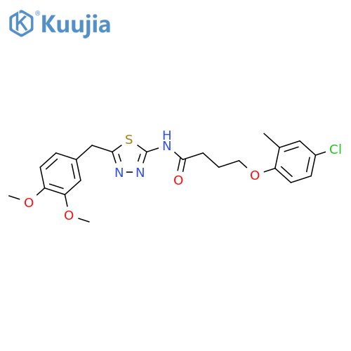 <br>4-(4-Chloro-2-methyl-phenoxy)-N-[5-(3,4-dimethoxy-benzyl)-[1,3,4]thiadiazol -2-yl]-butyramide structure