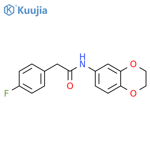 N-(2,3-dihydro-1,4-benzodioxin-6-yl)-2-(4-fluorophenyl)acetamide structure