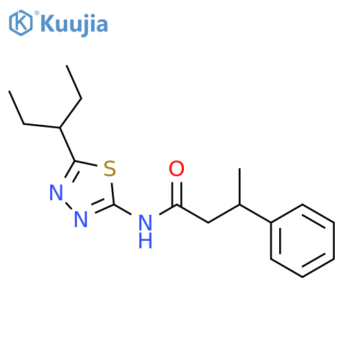 N-[5-(1-ethylpropyl)-1,3,4-thiadiazol-2-yl]-3-phenylbutanamide structure