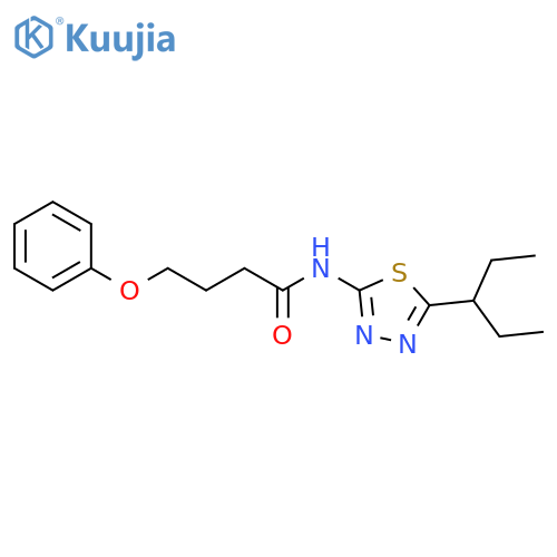 N-[5-(1-ethylpropyl)-1,3,4-thiadiazol-2-yl]-4-phenoxybutanamide structure