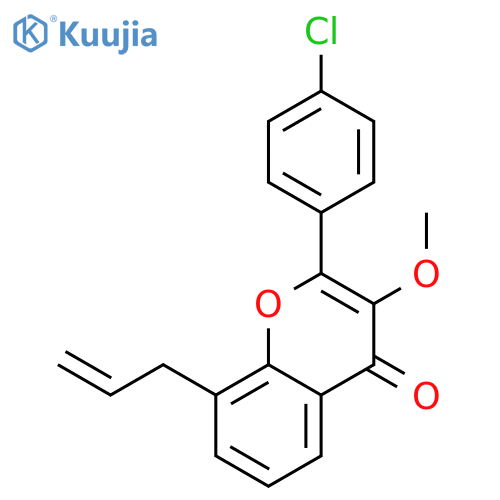4H-1-Benzopyran-4-one, 2-(4-chlorophenyl)-3-methoxy-8-(2-propenyl)- structure