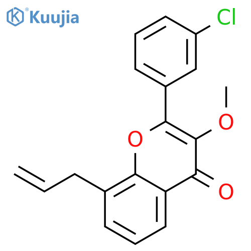 4H-1-BENZOPYRAN-4-ONE, 2-(3-CHLOROPHENYL)-3-METHOXY-8-(2-PROPENYL)- structure