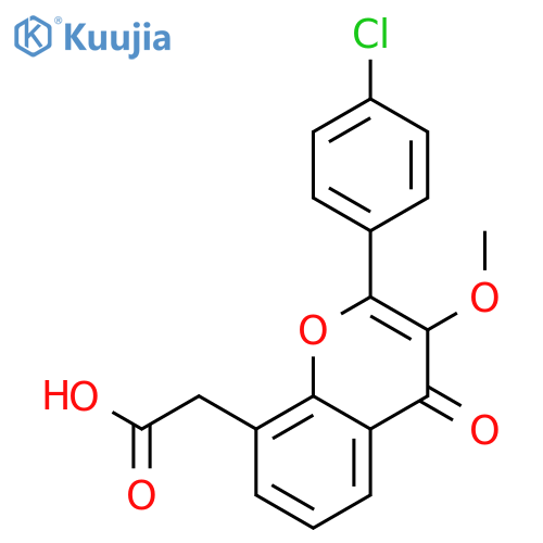 4H-1-Benzopyran-8-acetic acid, 2-(4-chlorophenyl)-3-methoxy-4-oxo- structure
