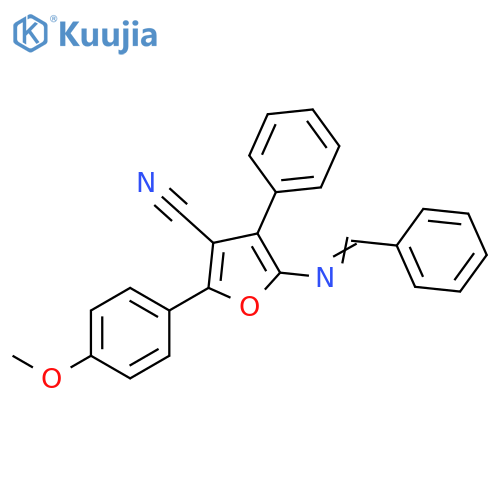 3-Furancarbonitrile,2-(4-methoxyphenyl)-4-phenyl-5-[(phenylmethylene)amino]- structure