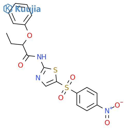 N-{5-[(4-nitrophenyl)sulfonyl]-1,3-thiazol-2-yl}-2-phenoxybutanamide structure