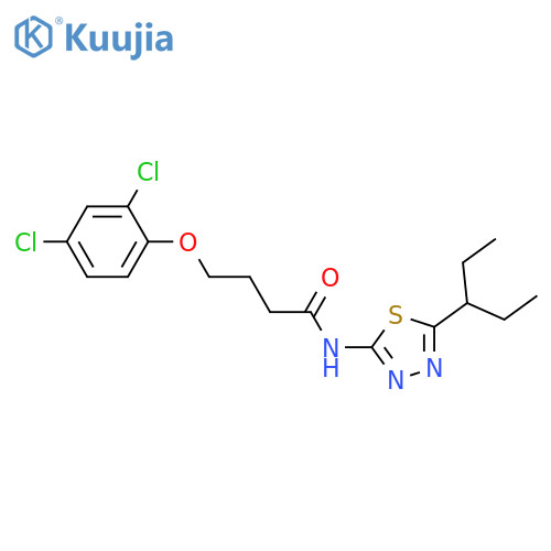 <br>4-(2,4-dichlorophenoxy)-N-[5-(1-ethylpropyl)-1,3,4-thiadiazol-2-yl]butanami de structure