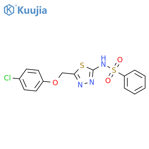 N-{5-[(4-chlorophenoxy)methyl]-1,3,4-thiadiazol-2-yl}benzenesulfonamide structure