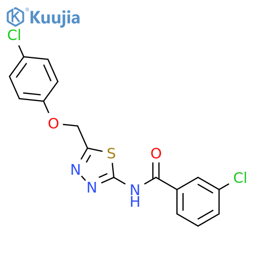 3-chloro-N-{5-[(4-chlorophenoxy)methyl]-1,3,4-thiadiazol-2-yl}benzamide structure
