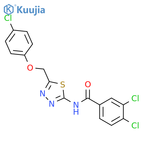 3,4-dichloro-N-{5-[(4-chlorophenoxy)methyl]-1,3,4-thiadiazol-2-yl}benzamide structure