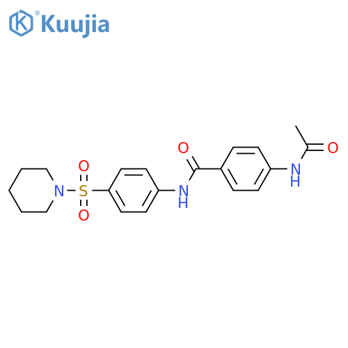 4-(acetylamino)-N-[4-(piperidin-1-ylsulfonyl)phenyl]benzamide structure