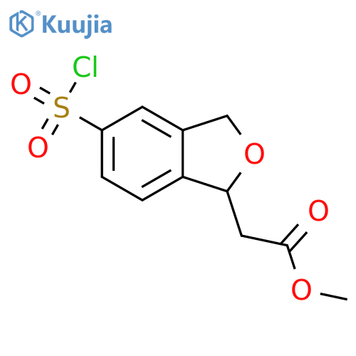 2-BENZOFURANACETIC ACID, 5-(CHLOROSULFONYL)-2,3-DIHYDRO-, METHYL ESTER structure