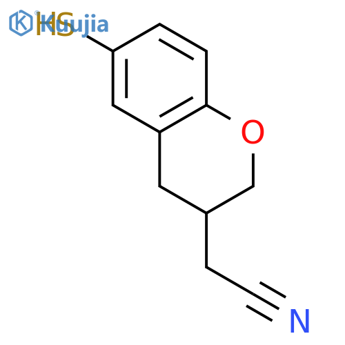 2H-1-Benzopyran-3-acetonitrile, 3,4-dihydro-6-mercapto- structure
