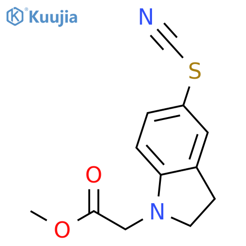 1H-Indole-1-acetic acid, 2,3-dihydro-5-thiocyanato-, methyl ester structure