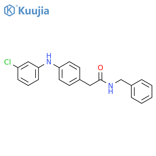 BENZENEACETAMIDE, 4-[(3-CHLOROPHENYL)AMINO]-N-(PHENYLMETHYL)- structure