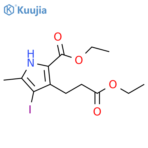1H-Pyrrole-3-propanoic acid, 2-(ethoxycarbonyl)-4-iodo-5-methyl-, ethyl ester structure