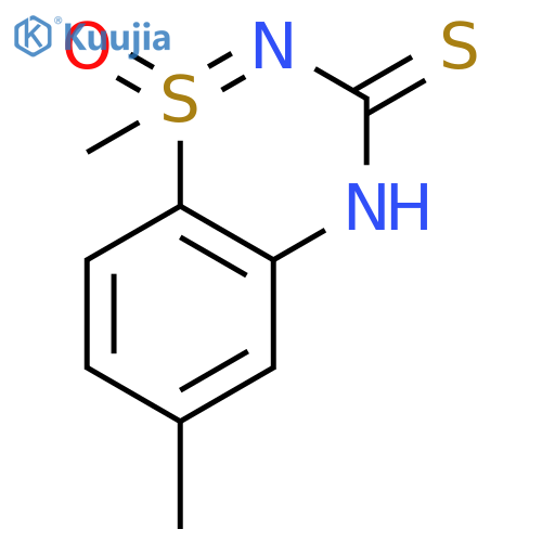 2,8-dimethyl-2-oxo-2λ6-thia-3,5-diazabicyclo[4.4.0]deca-1(6),2,7,9-tetraene-4-thione structure