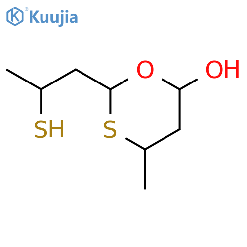1,3-Oxathian-6-ol, 2-(2-mercaptopropyl)-4-methyl- structure