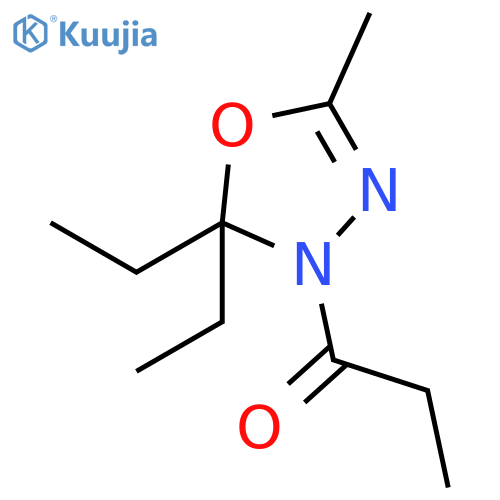 1,3,4-Oxadiazole, 2,2-diethyl-2,3-dihydro-5-methyl-3-(1-oxopropyl)- structure