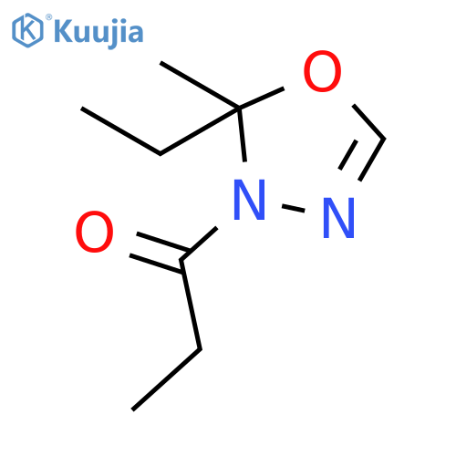 1,3,4-Oxadiazole, 2-ethyl-2,3-dihydro-2-methyl-3-(1-oxopropyl)- structure