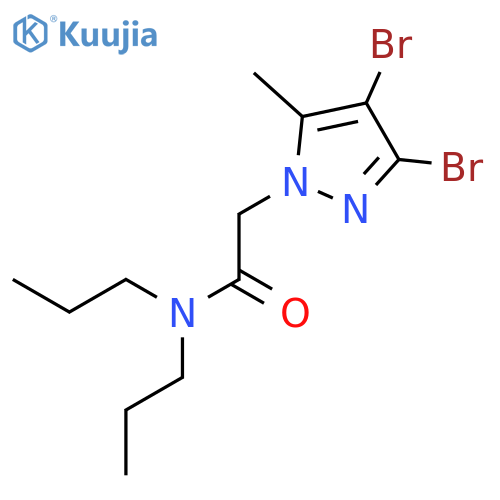 1H-PYRAZOLE-1-ACETAMIDE, 3,4-DIBROMO-5-METHYL-N,N-DIPROPYL- structure