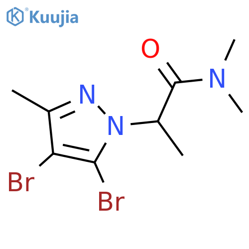 2-(4,5-dibromo-3-methyl-1H-pyrazol-1-yl)-N,N-dimethylpropanamide structure