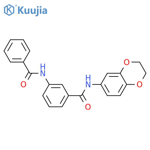 3-(benzoylamino)-N-(2,3-dihydro-1,4-benzodioxin-6-yl)benzamide structure