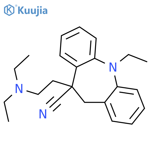 (10-[2-(diethylamino)ethyl]-5-ethyl-10,11-dihydro-5H-dibenzo[b,f]azepine-10-carbonitrile ) structure