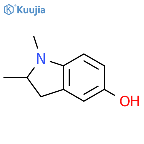 1,2-dimethyl-2,3-dihydro-1H-indol-5-ol structure