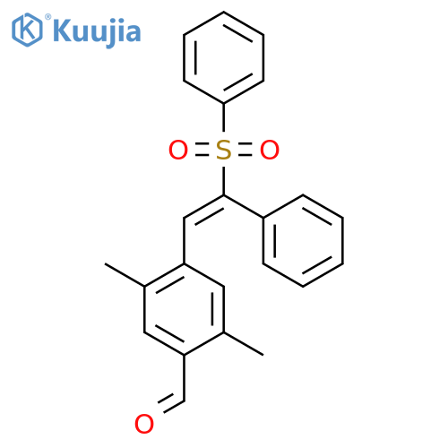 BENZALDEHYDE, 2,5-DIMETHYL-4-[2-PHENYL-2-(PHENYLSULFONYL)ETHENYL]- structure