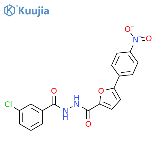 2-FURANCARBOXYLIC ACID, 5-(4-NITROPHENYL)-, 2-(3-CHLOROBENZOYL)HYDRAZIDE structure