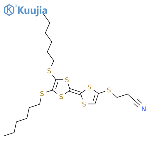 Propanenitrile,3-[[2-[4,5-bis(hexylthio)-1,3-dithiol-2-ylidene]-1,3-dithiol-4-yl]thio]- structure