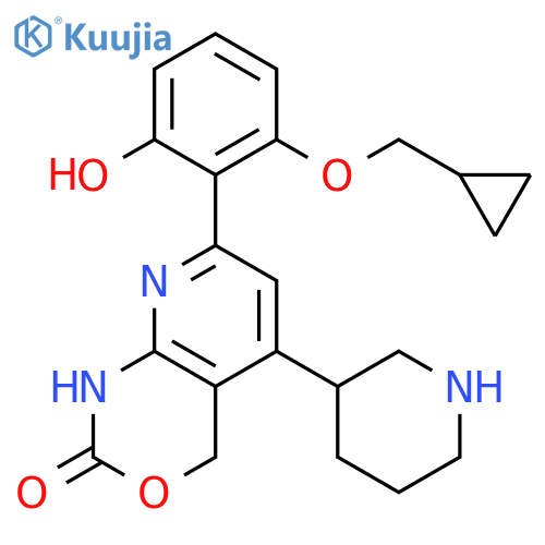 2H-Pyrido2,3-d1,3oxazin-2-one,7-2-(cyclopropylmethoxy)-6-hydroxyphenyl-1,4-dihydro-5-(3S)-3-piperidinyl- structure