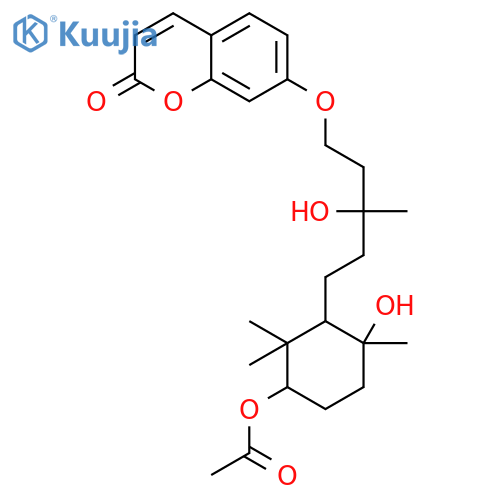 7-[5-(3-acetoxy-6-hydroxy-2,2,6-trimethyl-cyclohexyl)-3-hydroxy-3-methyl-pentyloxy]-chromen-2-one structure