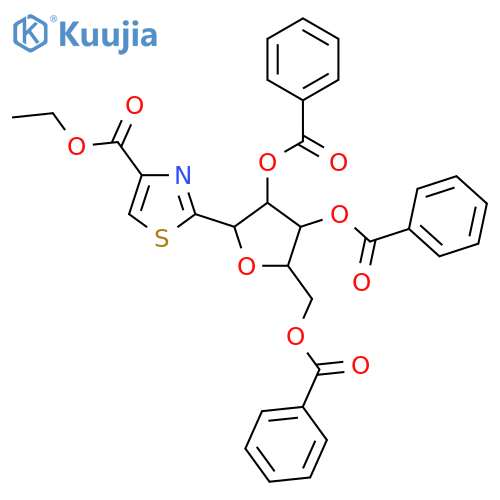 2-(2,3,5-Tri-O-benzoyl-b-D-ribofuranosyl)-4-thiazolecarboxylic Acid Ethyl Ester structure
