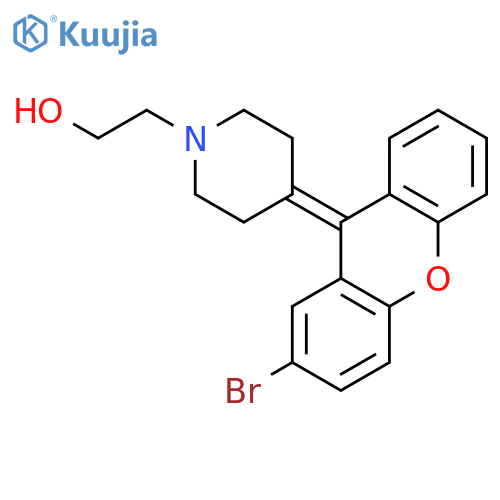 1-Piperidineethanol, 4-(2-bromo-9H-xanthen-9-ylidene)- structure