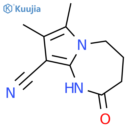 2,3,4,5-tetrahydro-7,8-dimethyl-2-oxo-1H-Pyrrolo[1,2-a][1,3]diazepine-9-carbonitrile structure