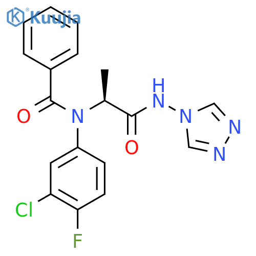 N-(3-Chloro-4-fluorophenyl)-N-[(2S)-1-oxo-1-(4H-1,2,4-triazol-4-ylamino)-2-propanyl]benzamide structure