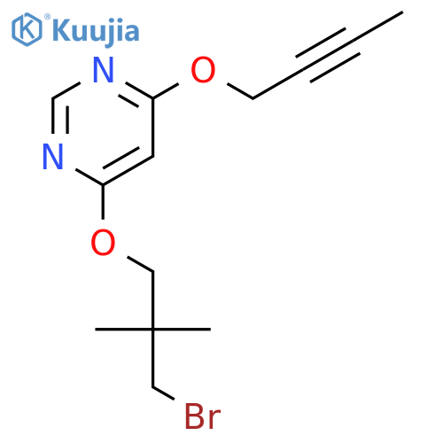 Pyrimidine, 4-(3-bromo-2,2-dimethylpropoxy)-6-(2-butynyloxy)- structure