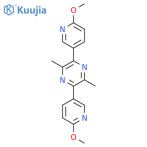 Pyrazine, 2,5-bis(6-methoxy-3-pyridinyl)-3,6-dimethyl- structure