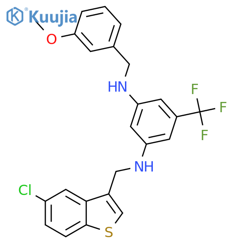 1,3-BENZENEDIAMINE, N-[(5-CHLOROBENZO[B]THIEN-3-YL)METHYL]-N'-[(3-METHOXYPHENYL)METHYL]-5-(TRIFLUOROMETHYL)- structure
