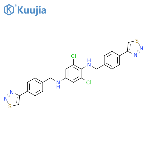 1,4-Benzenediamine,2,6-dichloro-N,N'-bis[[4-(1,2,3-thiadiazol-4-yl)phenyl]methyl]- structure