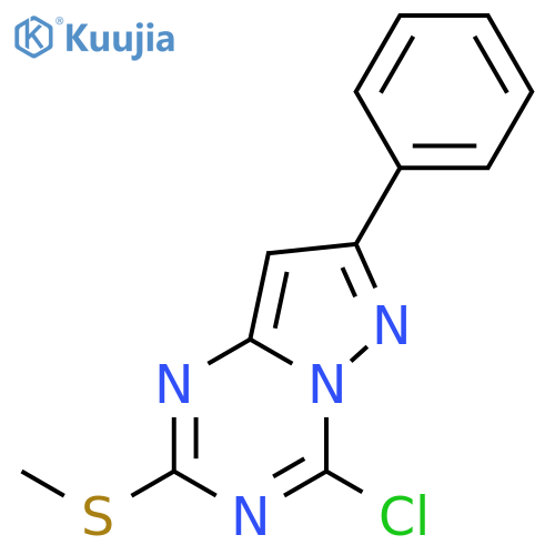Pyrazolo[1,5-a]-1,3,5-triazine, 4-chloro-2-(methylthio)-7-phenyl- structure
