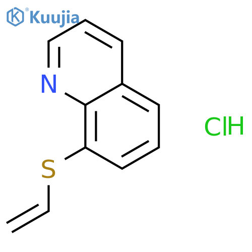 8-(ethenylsulfanyl)quinoline hydrochloride structure