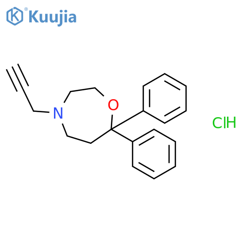 1,4-Oxazepine, hexahydro-7,7-diphenyl-4-(2-propynyl)-, hydrochloride structure