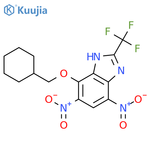 1H-Benzimidazole, 4-(cyclohexylmethoxy)-5,7-dinitro-2-(trifluoromethyl)- structure