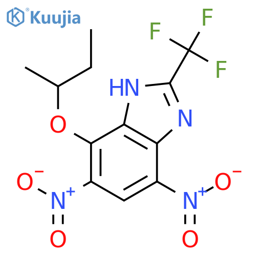 1H-Benzimidazole, 4-(1-methylpropoxy)-5,7-dinitro-2-(trifluoromethyl)- structure
