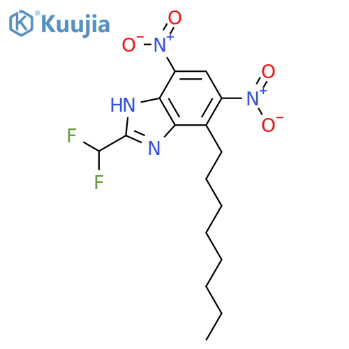 1H-Benzimidazole, 2-(difluoromethyl)-5,7-dinitro-4-octyl- structure