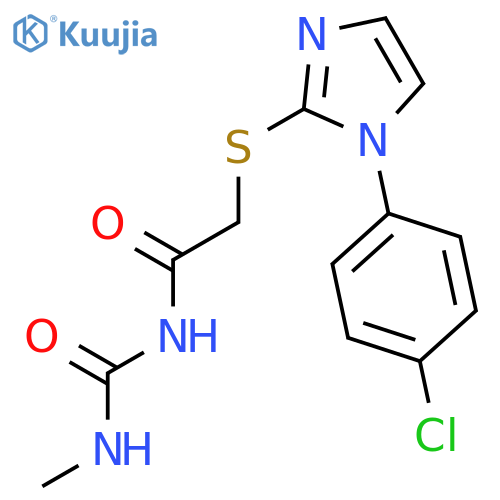 2-{[1-(4-chlorophenyl)-1H-imidazol-2-yl]sulfanyl}-N-(methylcarbamoyl)acetamide structure