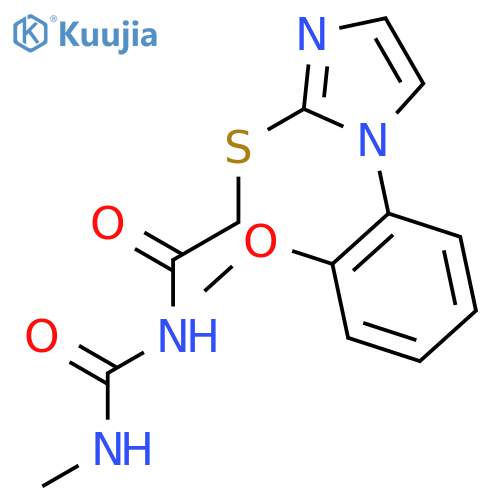 2-{[1-(2-methoxyphenyl)-1H-imidazol-2-yl]sulfanyl}-N-(methylcarbamoyl)acetamide structure